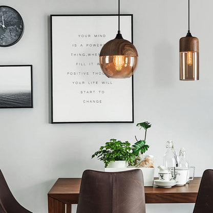 Glass ball chandelier