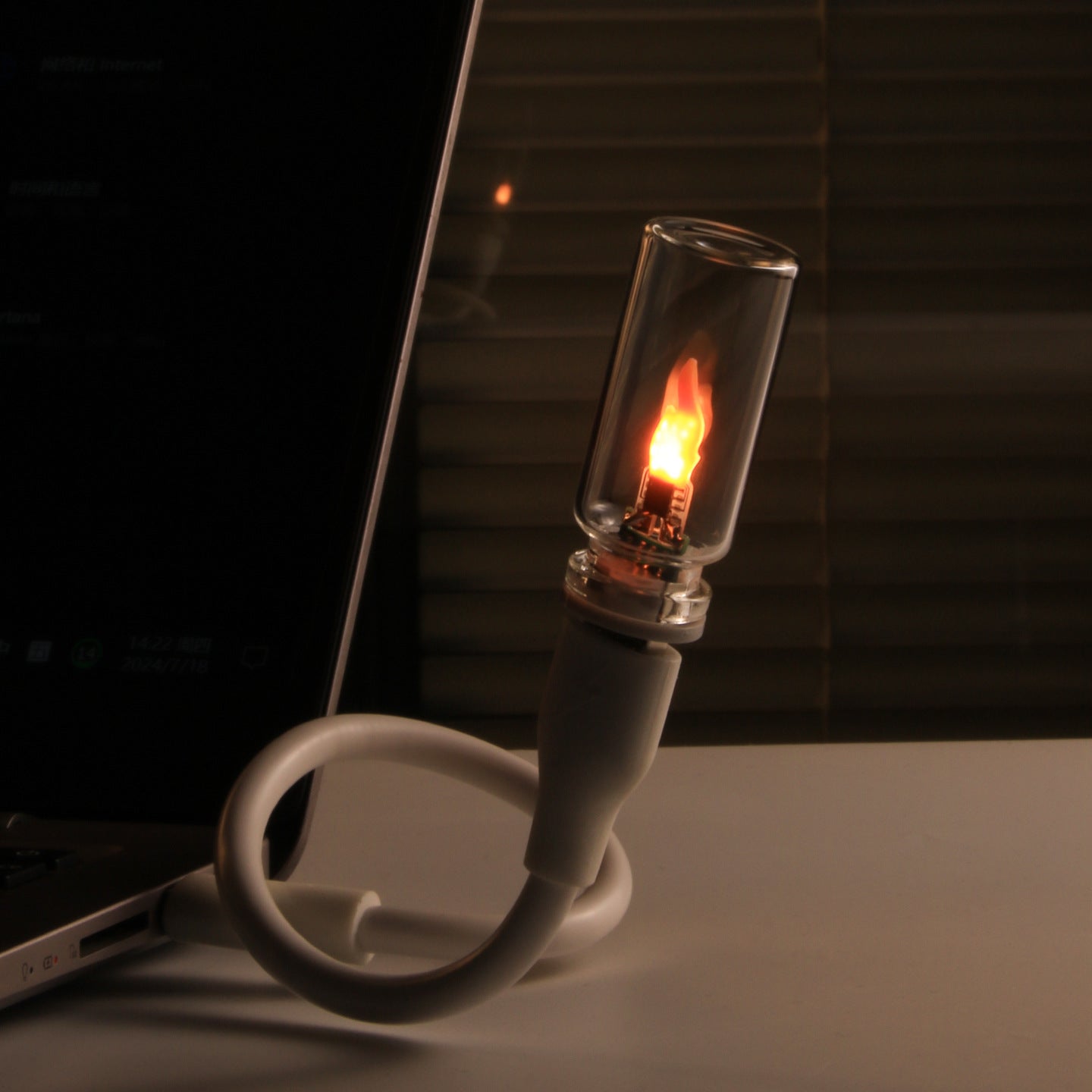Glass Bottle LED Flame Lamp
