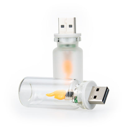 Glass Bottle LED Flame Lamp