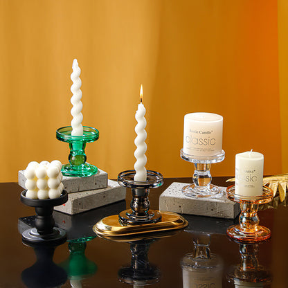 Glass Candlestick Holder