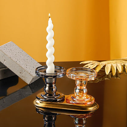 Glass Candlestick Holder