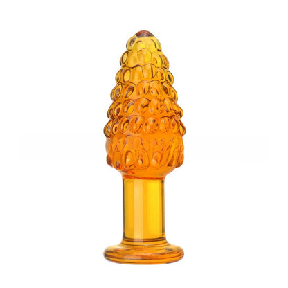 Glass Christmas Tree Crutch Shape Anal Plug Adult Sex Toy