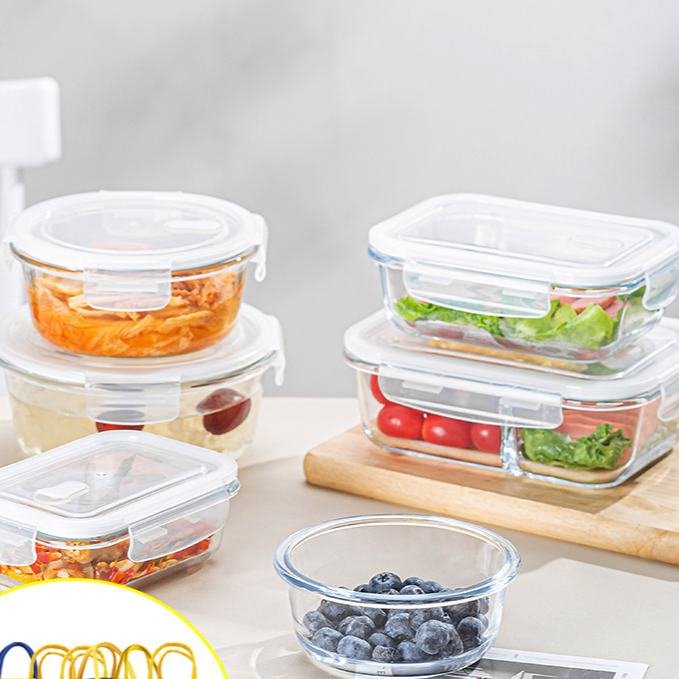 Glass food container