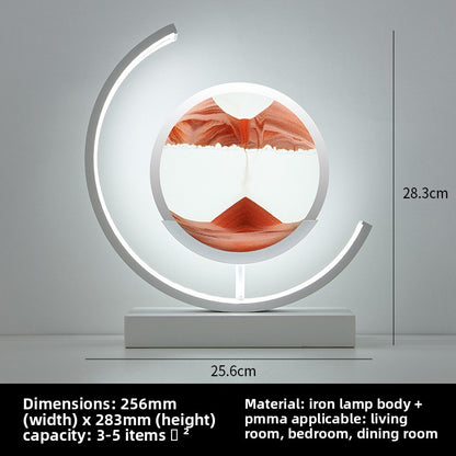 Glass hourglass table lamp