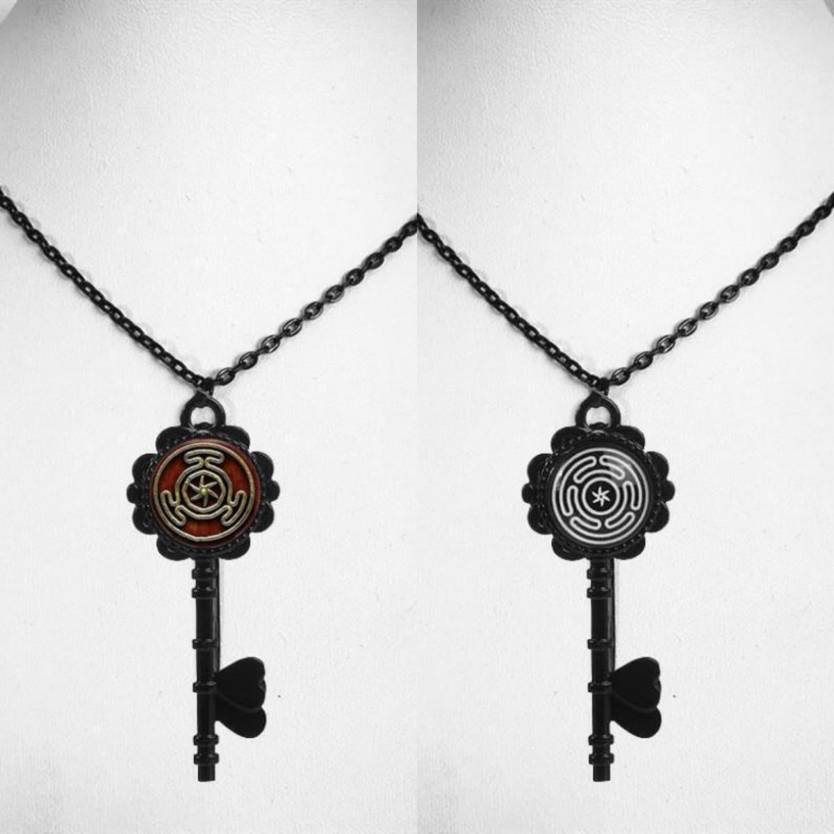 glass key necklace