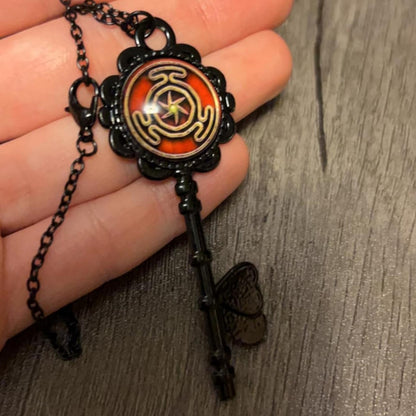 glass key necklace
