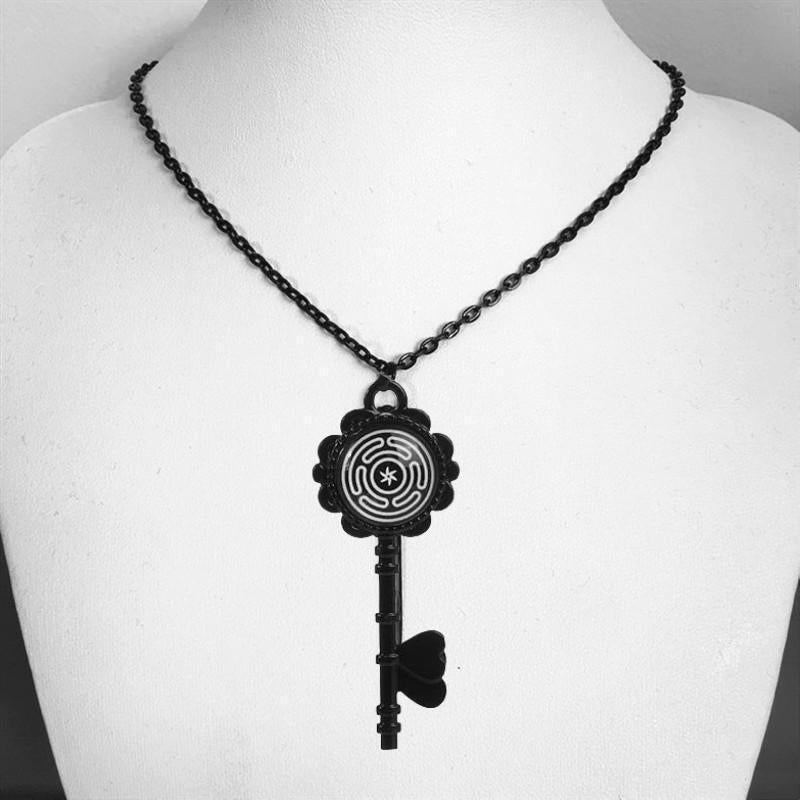 glass key necklace