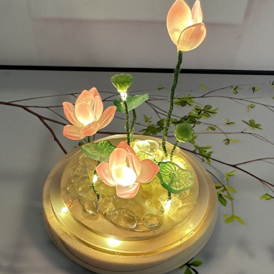 Glass Lotus Night Light