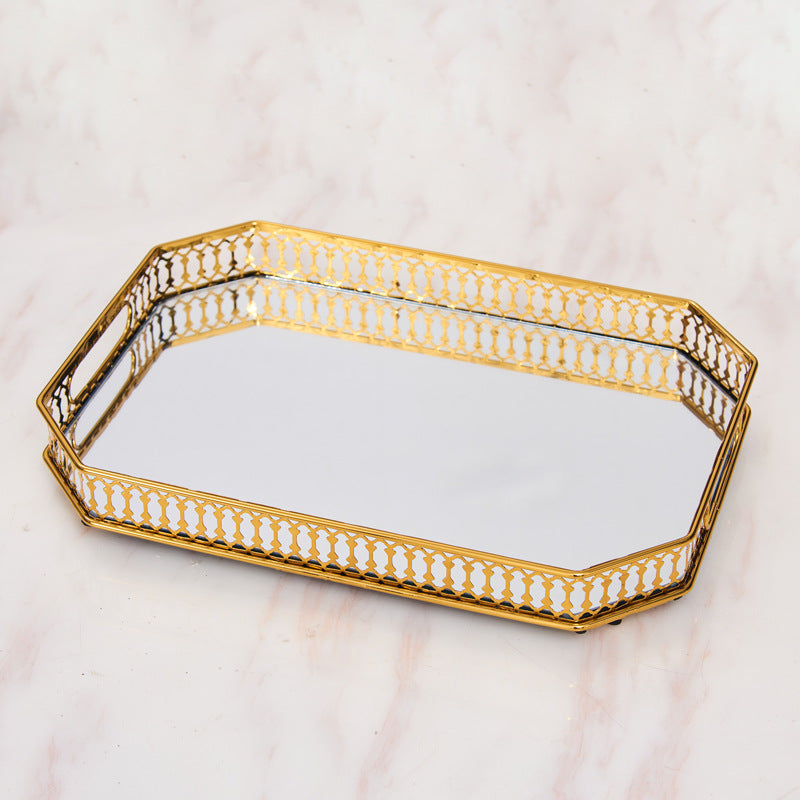 Glass metal tray