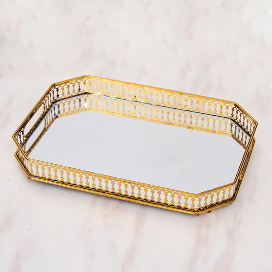 Glass metal tray
