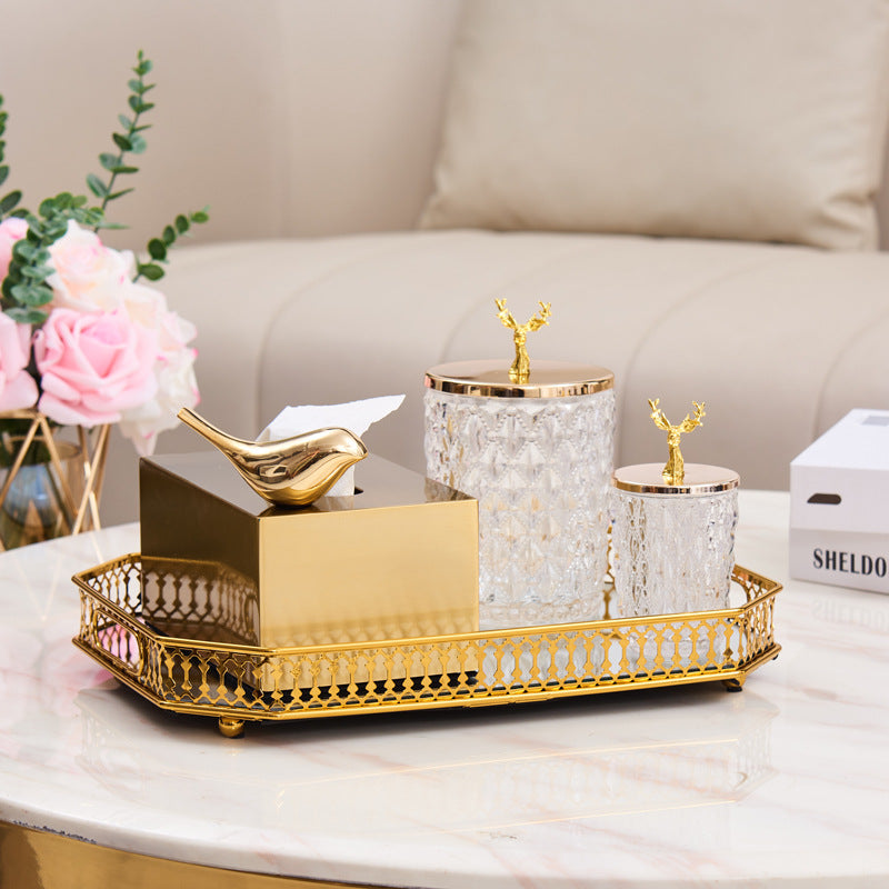 Glass metal tray