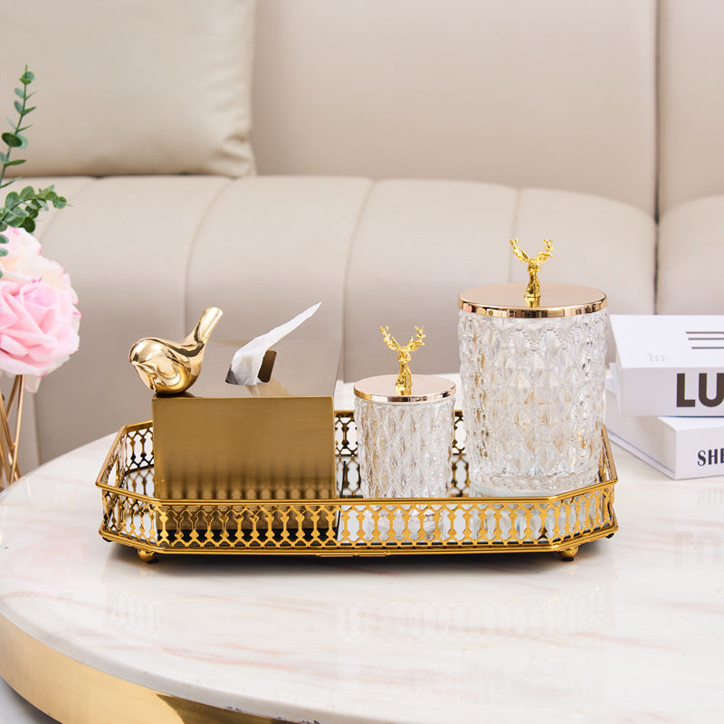Glass metal tray