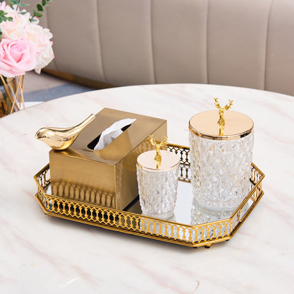 Glass metal tray