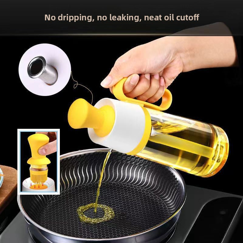 Glass Oil Bottle with Silicone Brush