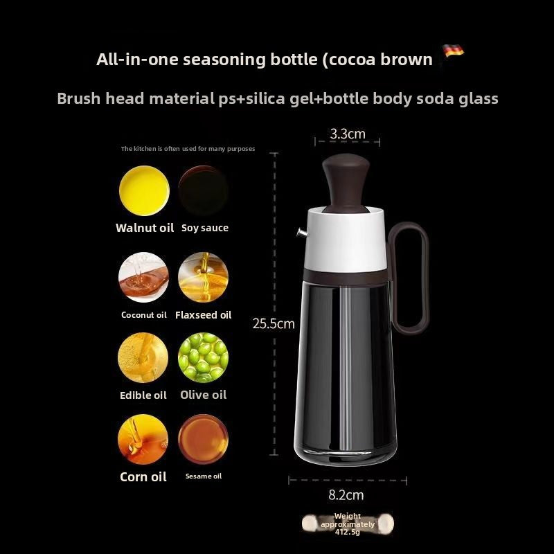 Glass Oil Bottle with Silicone Brush