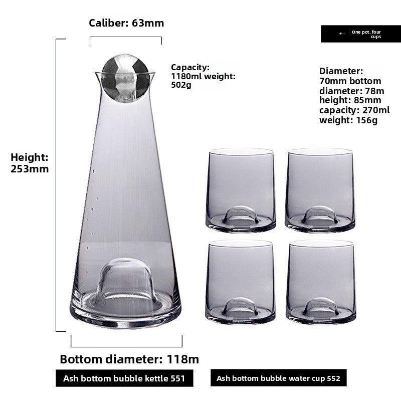 Glass Pitcher with Cups