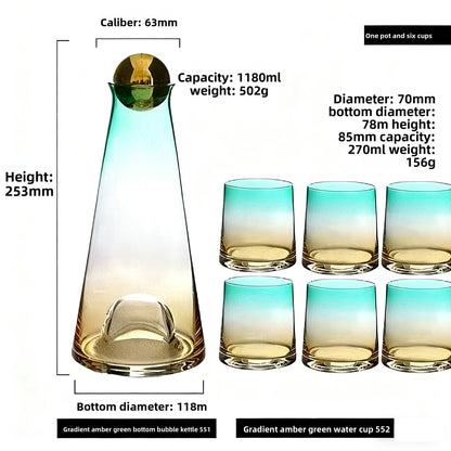 Glass Pitcher with Cups