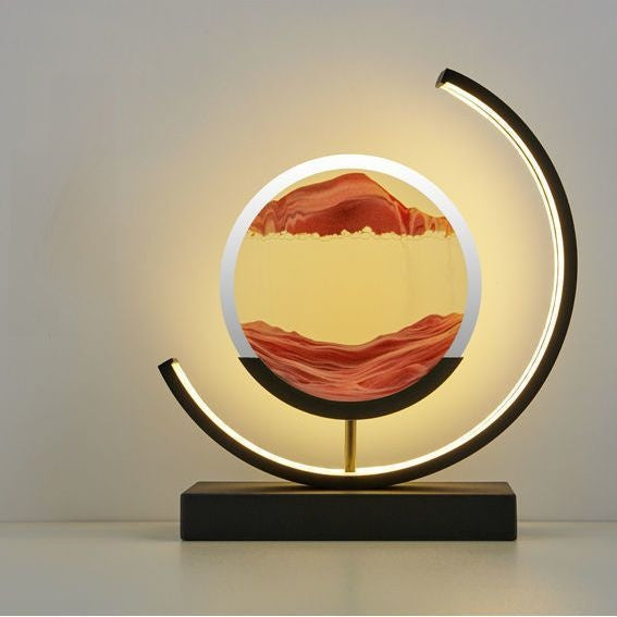 Glass Quicksand Painting Table Lamp