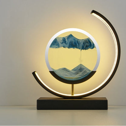 Glass Quicksand Painting Table Lamp