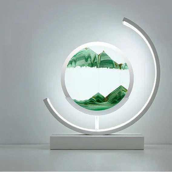Glass Quicksand Painting Table Lamp