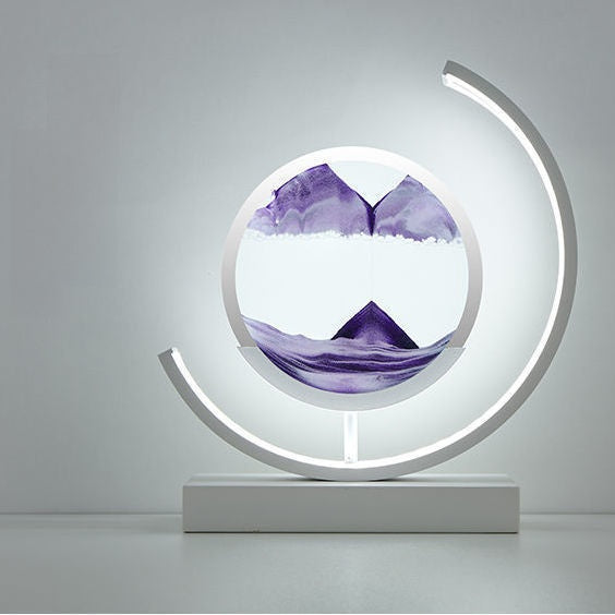Glass Quicksand Painting Table Lamp