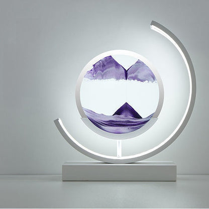 Glass Quicksand Painting Table Lamp