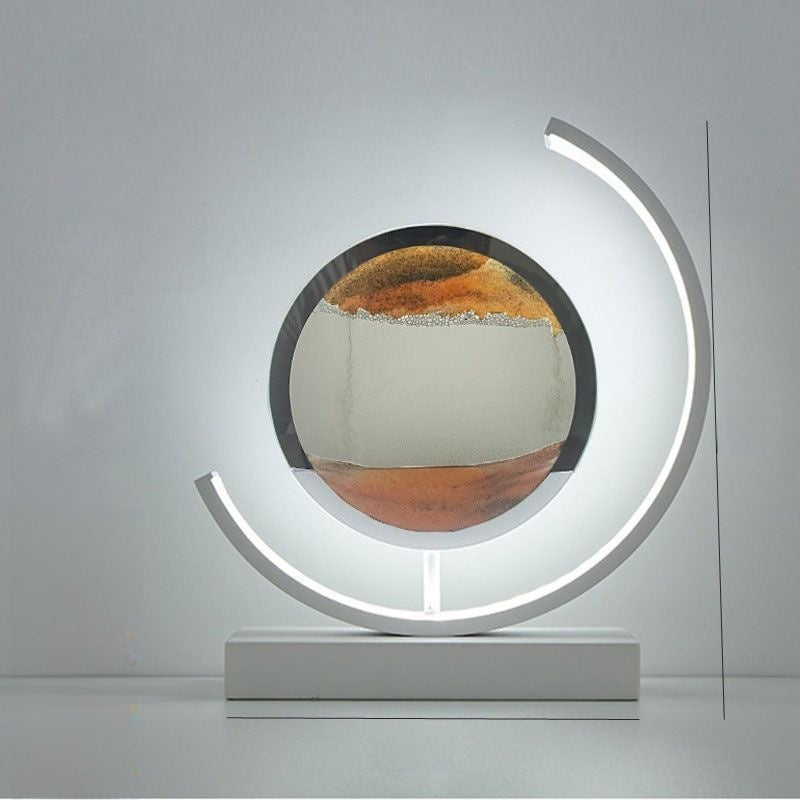 Glass Quicksand Painting Table Lamp