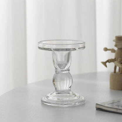 Glass Roman column candlestick