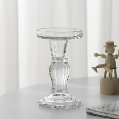 Glass Roman column candlestick
