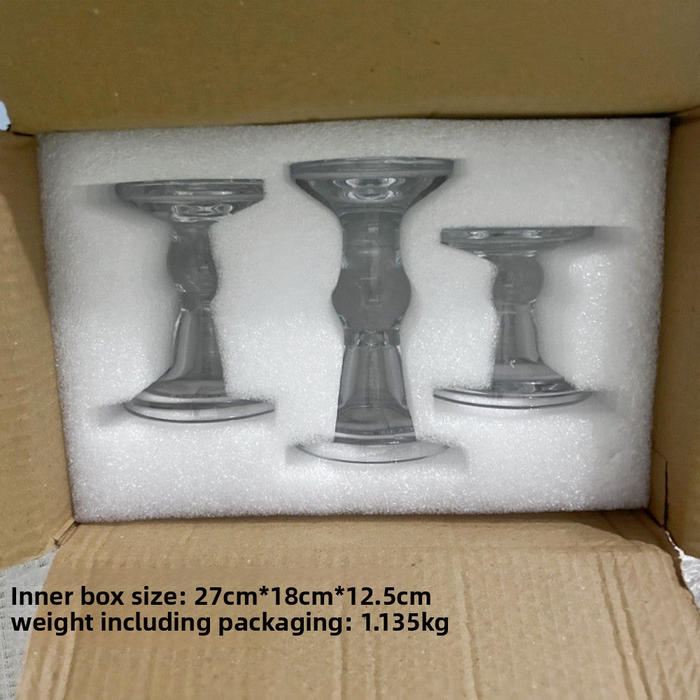Glass Roman column candlestick