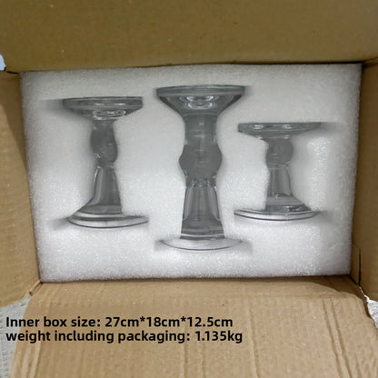 Glass Roman column candlestick