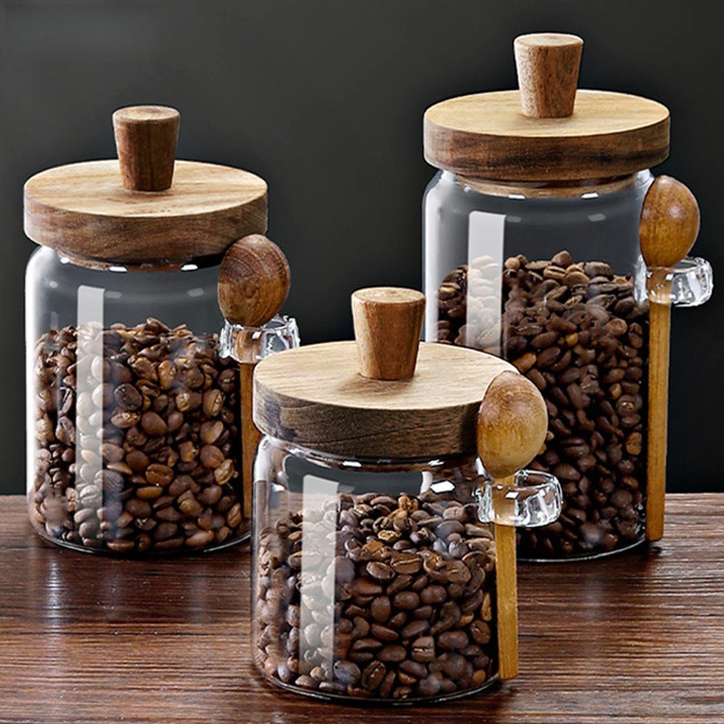 Glass Sealed Jar with Spoon