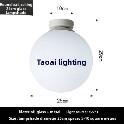 Glass spherical ceiling lamp