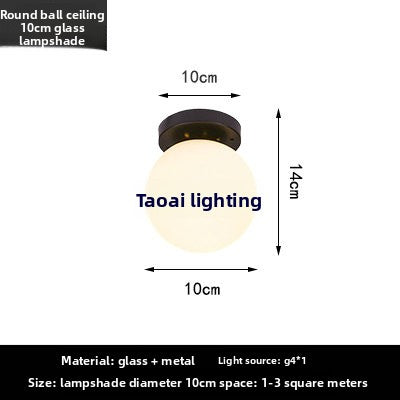 Glass spherical ceiling lamp