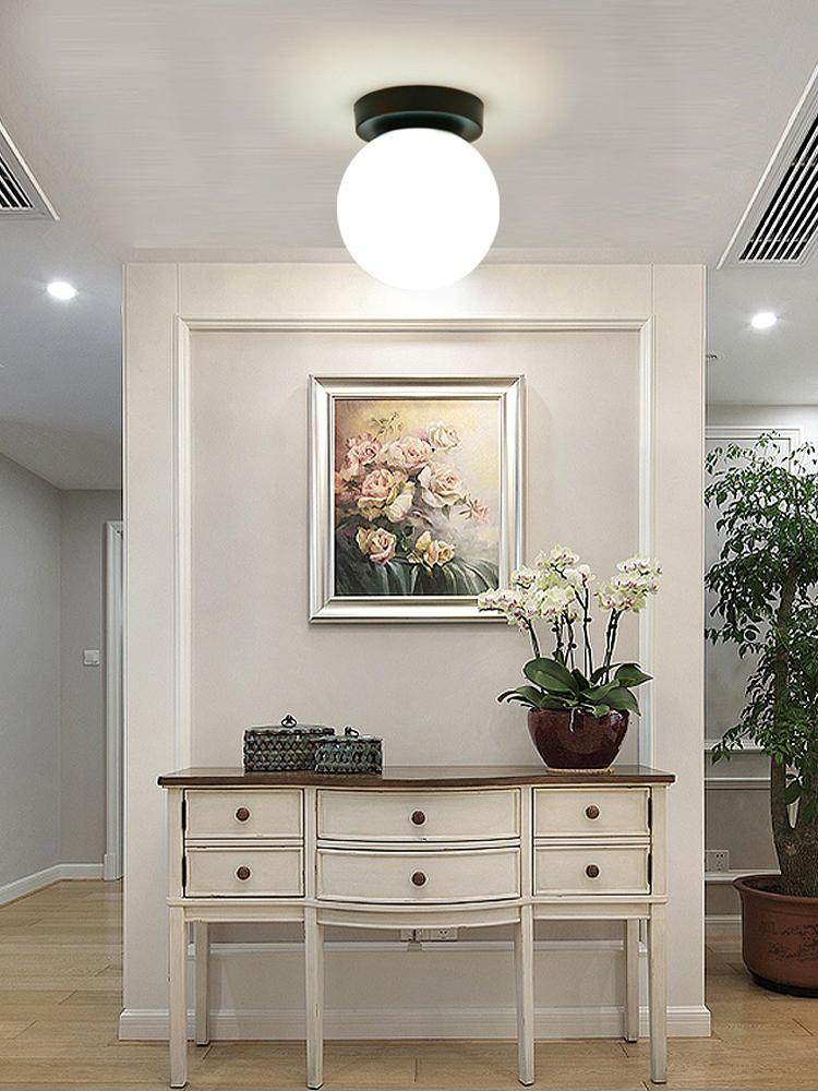 Glass spherical ceiling lamp