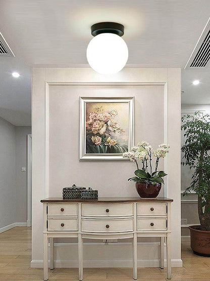 Glass spherical ceiling lamp