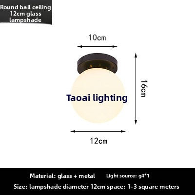 Glass spherical ceiling lamp