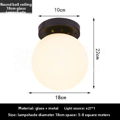 Glass spherical ceiling lamp