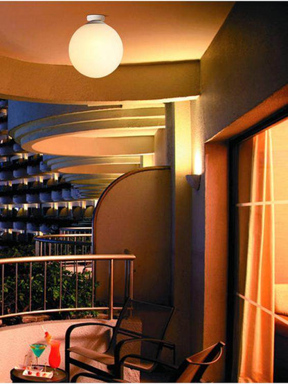 Glass spherical ceiling lamp