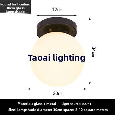 Glass spherical ceiling lamp