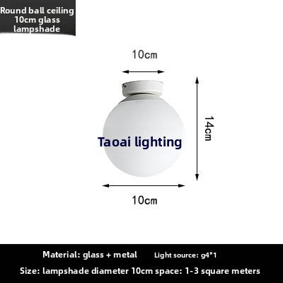 Glass spherical ceiling lamp