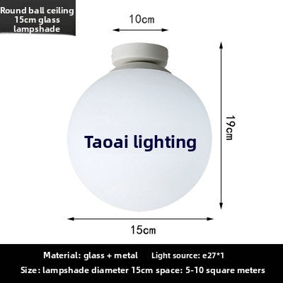 Glass spherical ceiling lamp
