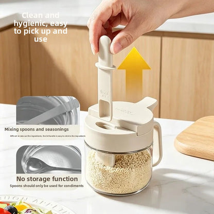 Glass Spice Storage Jar with Separate Compartments