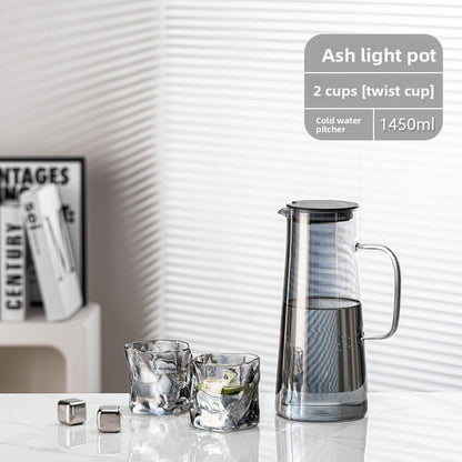 Glass Tea Set with Filter Lid and Serving Tray
