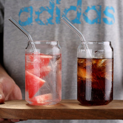 Glass transparent cola cup