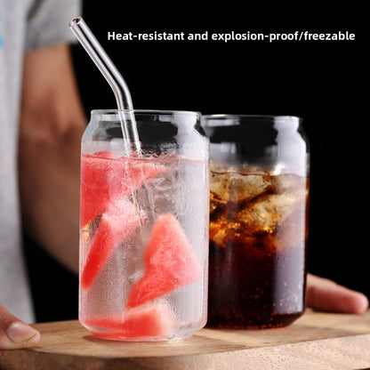 Glass transparent cola cup