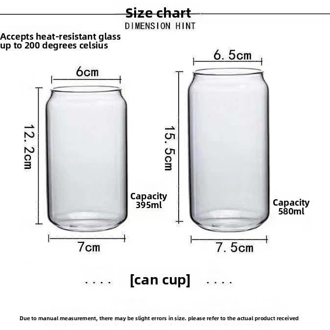 Glass transparent cola cup