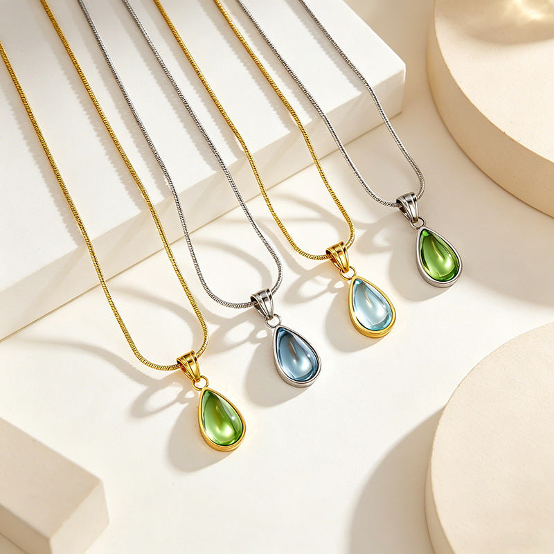 Glass Water Drop Necklace