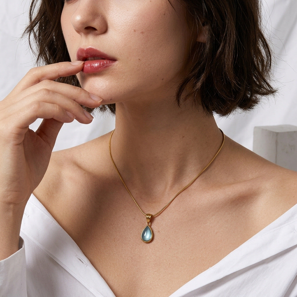Glass Water Drop Necklace