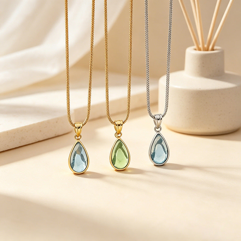 Glass Water Drop Necklace